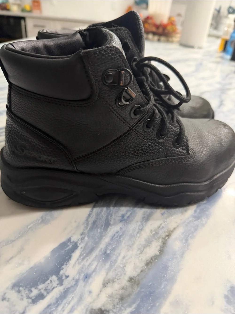 Men's Black Lace-Up Work Boots